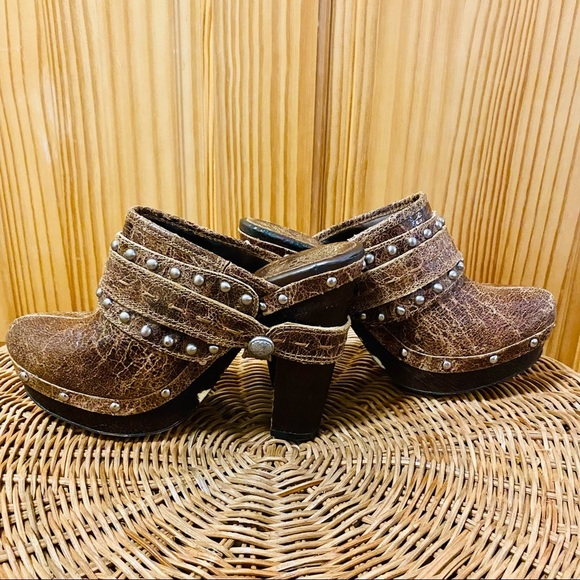 Vince Camuto Christies tan brown leather clog heel - Picture 5 of 13